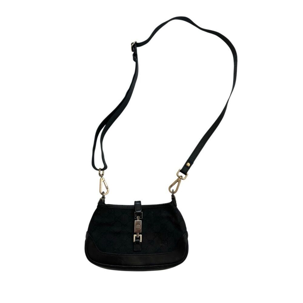 Gucci Jackie Black Shoulder Bag with silver piston lock Hardware - Picture 2 of 15